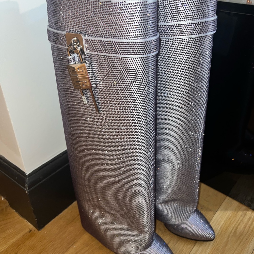 Givenchy Silver Heeled Boots